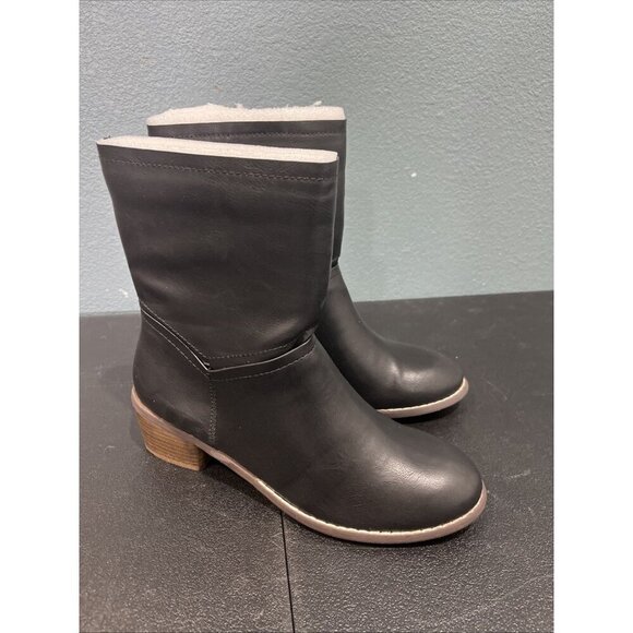Corkys Boutique Boots Womens Sz 9M Black Vegan Leather Waterproof Easy Clean - Picture 3 of 7